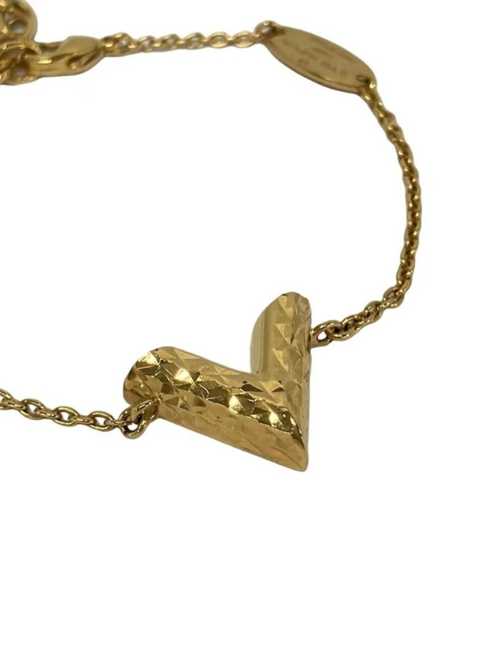 LOUIS VUITTON Brass Essential V Guilloche M64269 Gold - LE0178 Bracelet - Picture 2 of 7